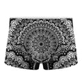 White And Black Mandala Print Men's Boxer Briefs