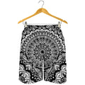 White And Black Mandala Print Men's Shorts