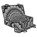 White And Black Mandala Print Pet Car Back Seat Cover