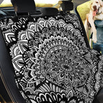 White And Black Mandala Print Pet Car Back Seat Cover