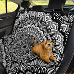 White And Black Mandala Print Pet Car Back Seat Cover