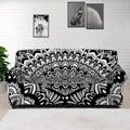 White And Black Mandala Print Sofa Cover