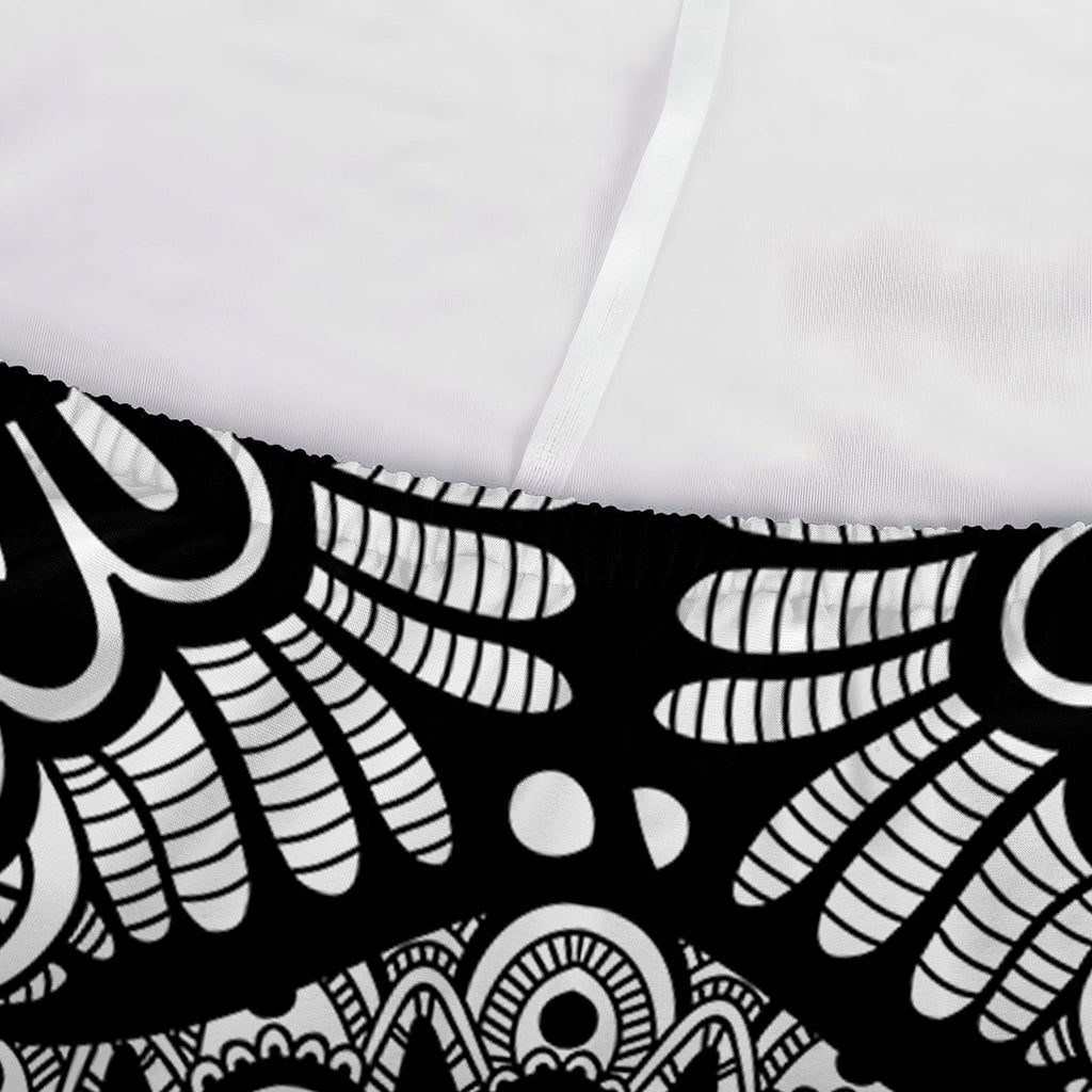White And Black Mandala Print Sofa Cover