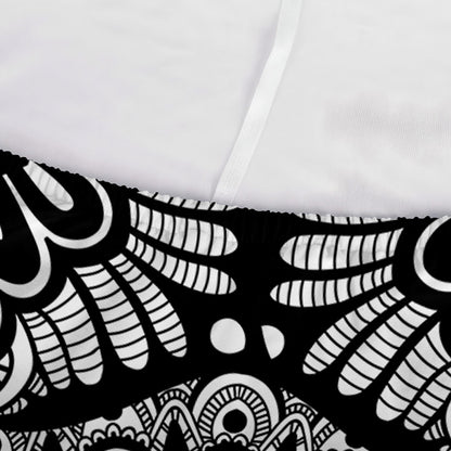 White And Black Mandala Print Sofa Cover