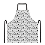 White And Black Mantis Pattern Print Apron