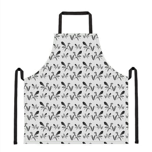 White And Black Mantis Pattern Print Apron