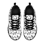 White And Black Mantis Pattern Print Black Sneakers