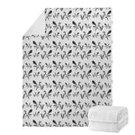 White And Black Mantis Pattern Print Blanket