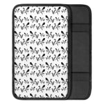 White And Black Mantis Pattern Print Car Center Console Cover