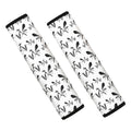 White And Black Mantis Pattern Print Car Seat Belt Covers