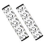 White And Black Mantis Pattern Print Car Seat Belt Covers