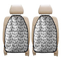 White And Black Mantis Pattern Print Car Seat Organizers