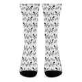 White And Black Mantis Pattern Print Crew Socks