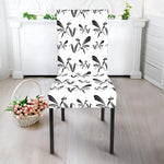 White And Black Mantis Pattern Print Dining Chair Slipcover
