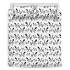 White And Black Mantis Pattern Print Duvet Cover Bedding Set