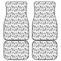 White And Black Mantis Pattern Print Front and Back Car Floor Mats