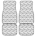 White And Black Mantis Pattern Print Front and Back Car Floor Mats