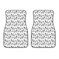 White And Black Mantis Pattern Print Front Car Floor Mats