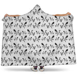 White And Black Mantis Pattern Print Hooded Blanket