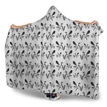 White And Black Mantis Pattern Print Hooded Blanket
