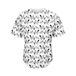 White And Black Mantis Pattern Print Men's Baseball Jersey