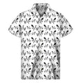 White And Black Mantis Pattern Print Men's Short Sleeve Shirt
