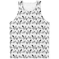 White And Black Mantis Pattern Print Men's Tank Top