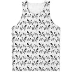 White And Black Mantis Pattern Print Men's Tank Top