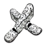 White And Black Mantis Pattern Print Muay Thai Shin Guard