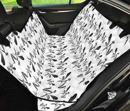 White And Black Mantis Pattern Print Pet Car Back Seat Cover