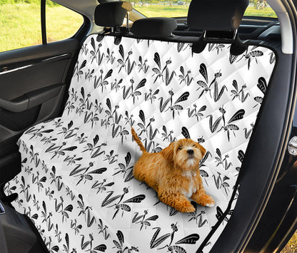White And Black Mantis Pattern Print Pet Car Back Seat Cover