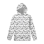 White And Black Mantis Pattern Print Pullover Hoodie