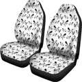 White And Black Mantis Pattern Print Universal Fit Car Seat Covers