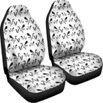 White And Black Mantis Pattern Print Universal Fit Car Seat Covers