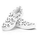 White And Black Mantis Pattern Print White Slip On Sneakers