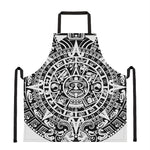 White And Black Maya Calendar Print Apron