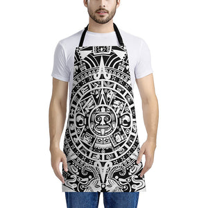 White And Black Maya Calendar Print Apron