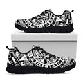 White And Black Maya Calendar Print Black Running Shoes