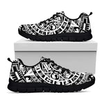 White And Black Maya Calendar Print Black Sneakers