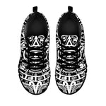 White And Black Maya Calendar Print Black Sneakers