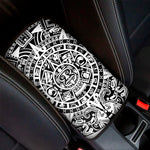 White And Black Maya Calendar Print Car Center Console Cover