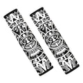 White And Black Maya Calendar Print Car Seat Belt Covers