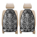 White And Black Maya Calendar Print Car Seat Organizers