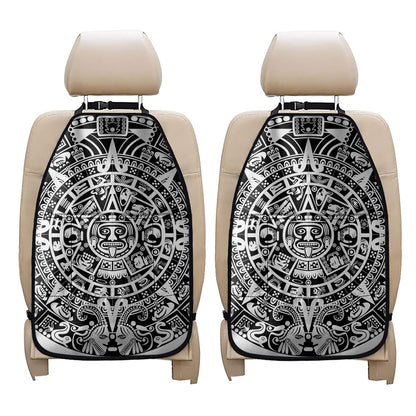 White And Black Maya Calendar Print Car Seat Organizers