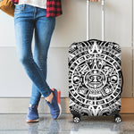 White And Black Maya Calendar Print Luggage Cover