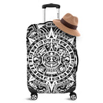White And Black Maya Calendar Print Luggage Cover