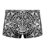 White And Black Maya Calendar Print Men's Boxer Briefs