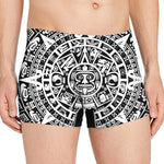 White And Black Maya Calendar Print Men's Boxer Briefs