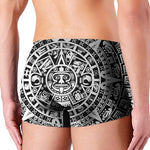 White And Black Maya Calendar Print Men's Boxer Briefs