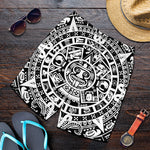 White And Black Maya Calendar Print Men's Shorts